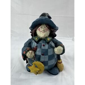 Halloween Primitive Folk Art Classic Americana Witch Figurine Decor Resin